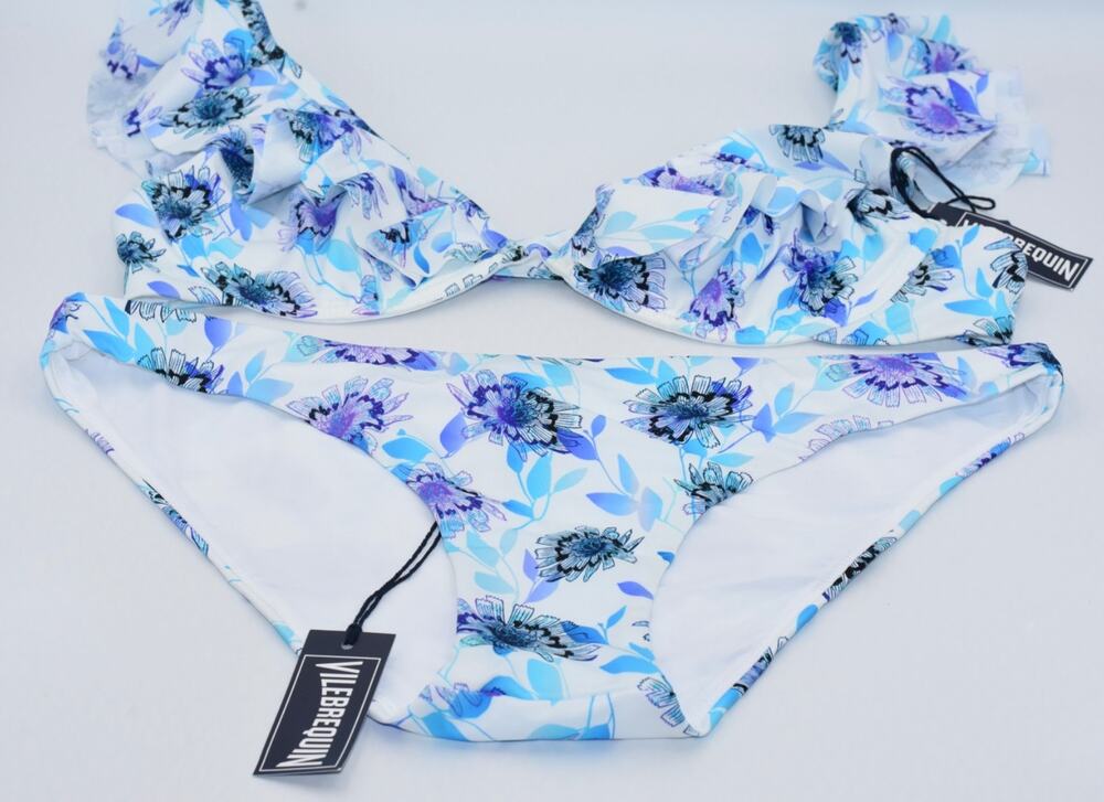 Vilebrequin LIZZY FRISE Purple Blue Women's 2-piece Bikini Swimsuit Medium NWT